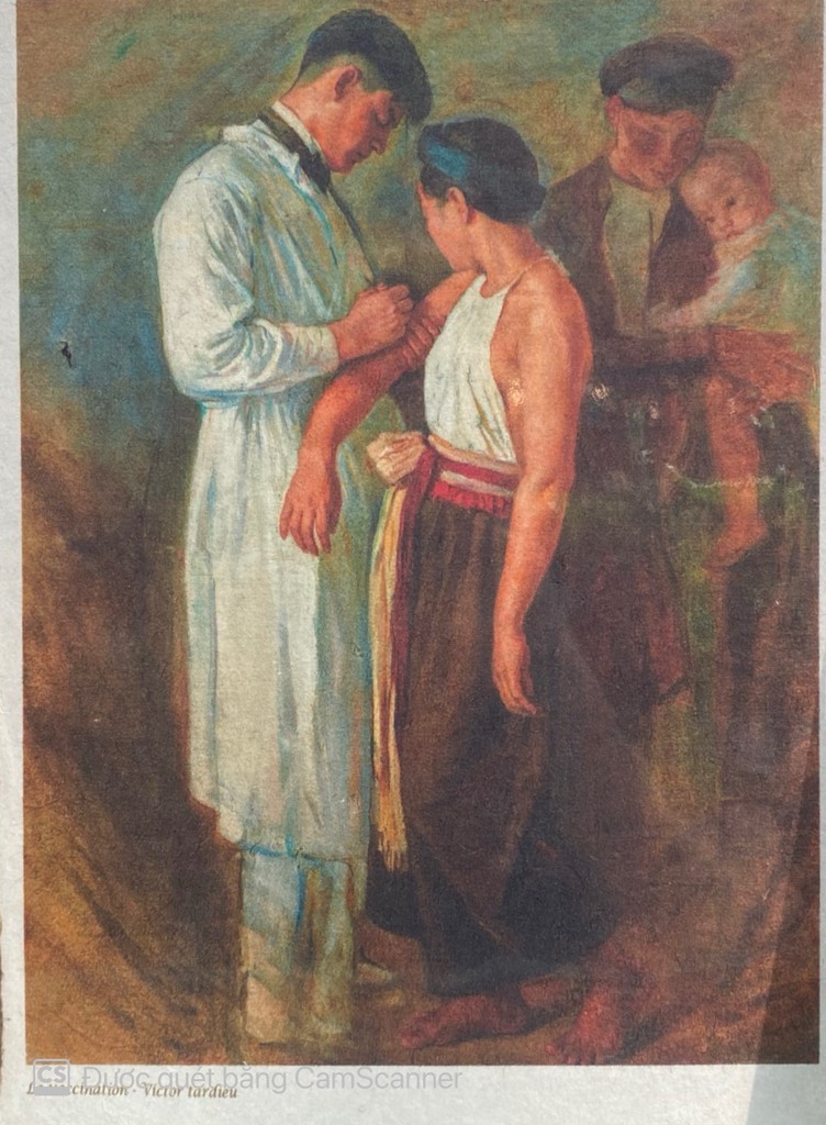Poster on Dó lụa paper - La vacciantion - Victor tardieu