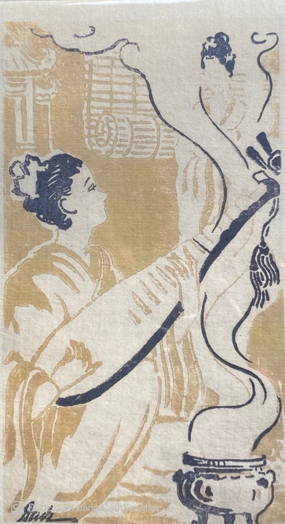 Poster on Dó lụa paper - Thúy Kiều là chị em là Thúy Vân - Tôn Thất Đào