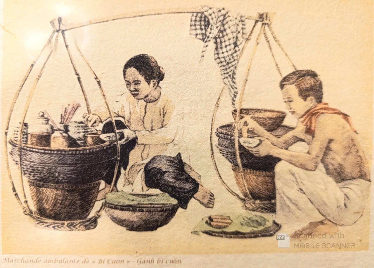 Poster on Dó lụa paper - Gánh bì cuốn