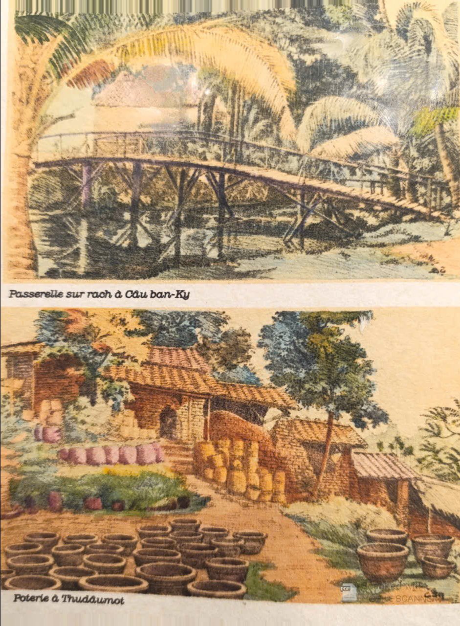 Poster on Dó lụa paper - Cầu Băng Ky và gốm ở Thủ Dầu Một