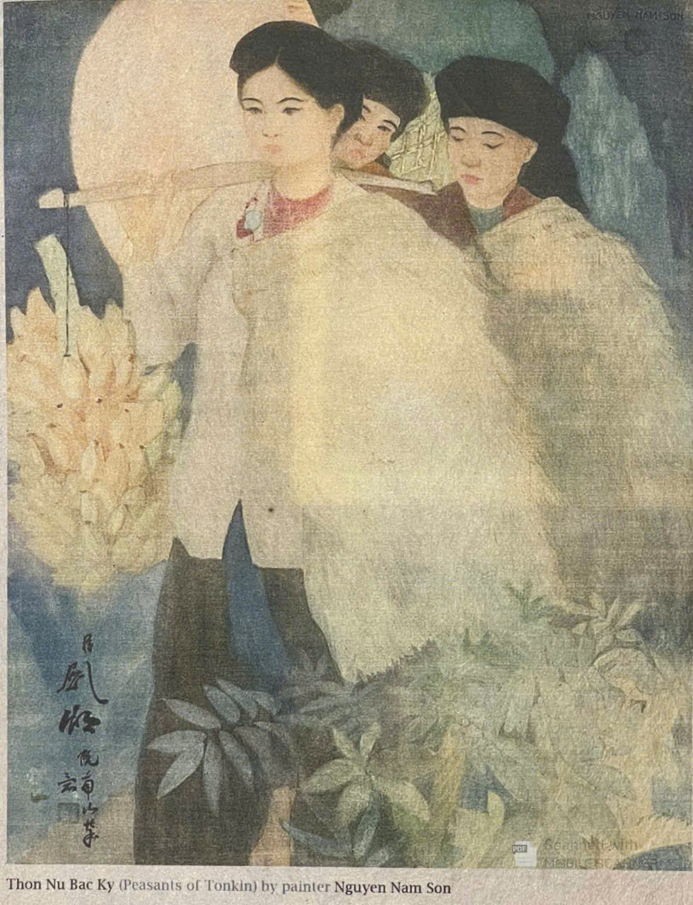 Poster on Dó lụa paper - Thiếu nữ Bắc Kỳ