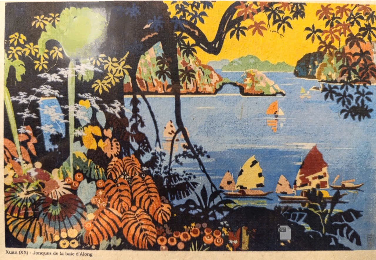 Poster on Dó lụa paper - Dọc theo vịnh biển