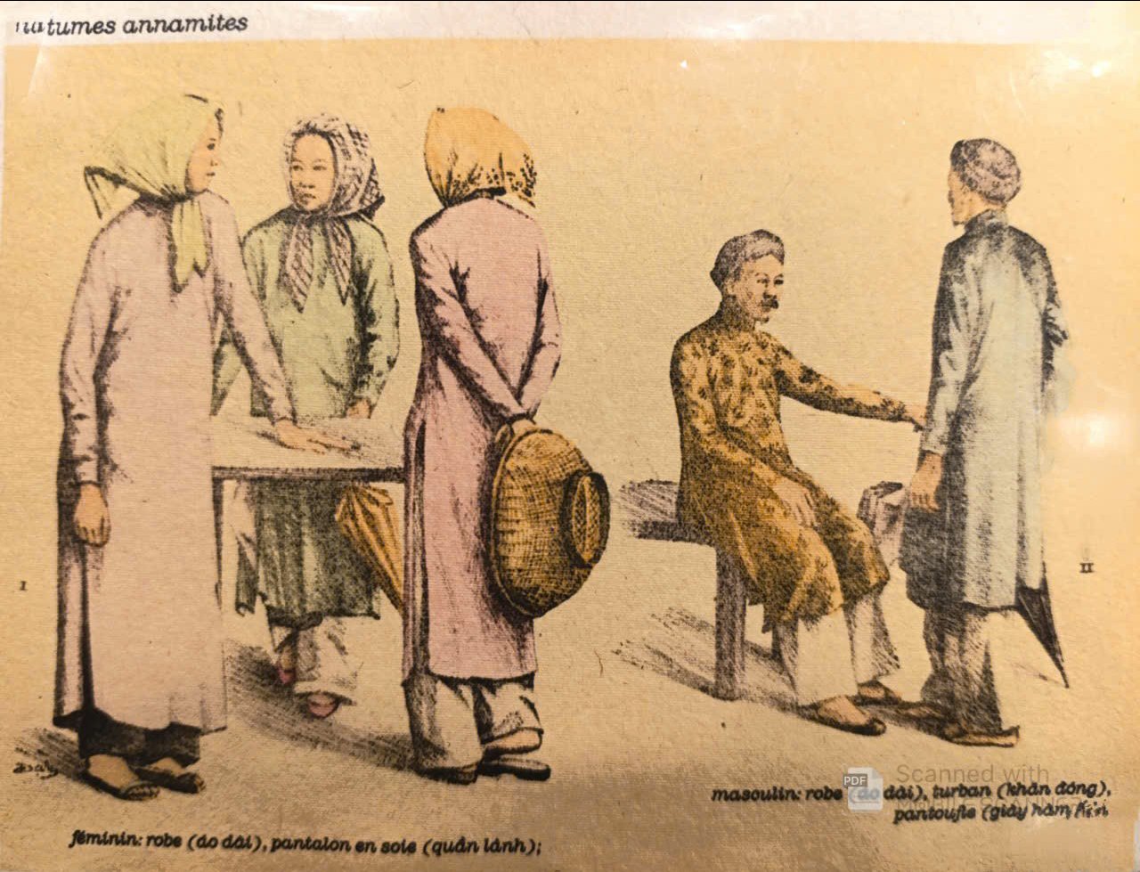 Poster on Dó lụa paper - Trang phục của người An Nam