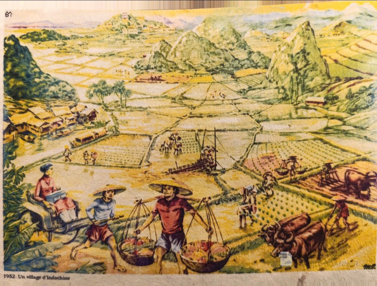 Poster on Dó lụa paper - Làng quê