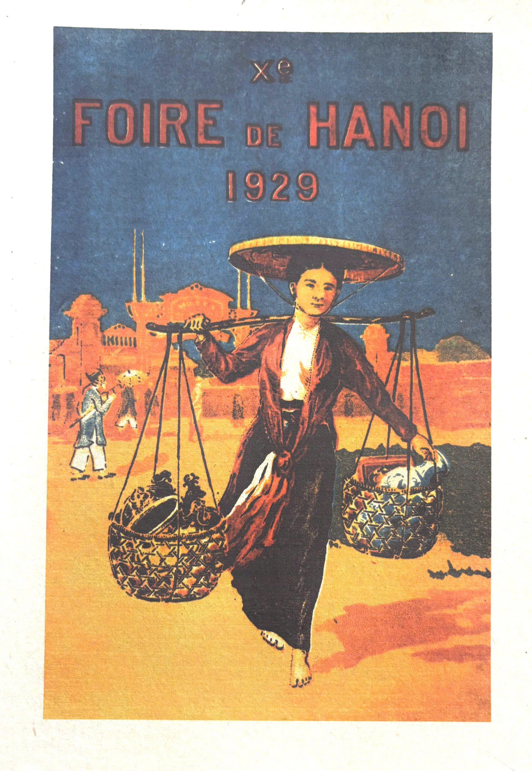 Poster on Dó lụa paper - Foire de Hanoi