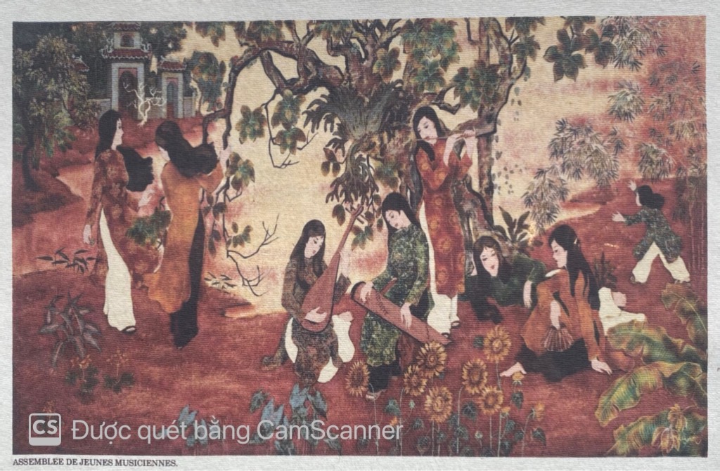 Poster on Dó lụa paper - Assemblee de jeunes musiciennes - Thành Lễ Studio