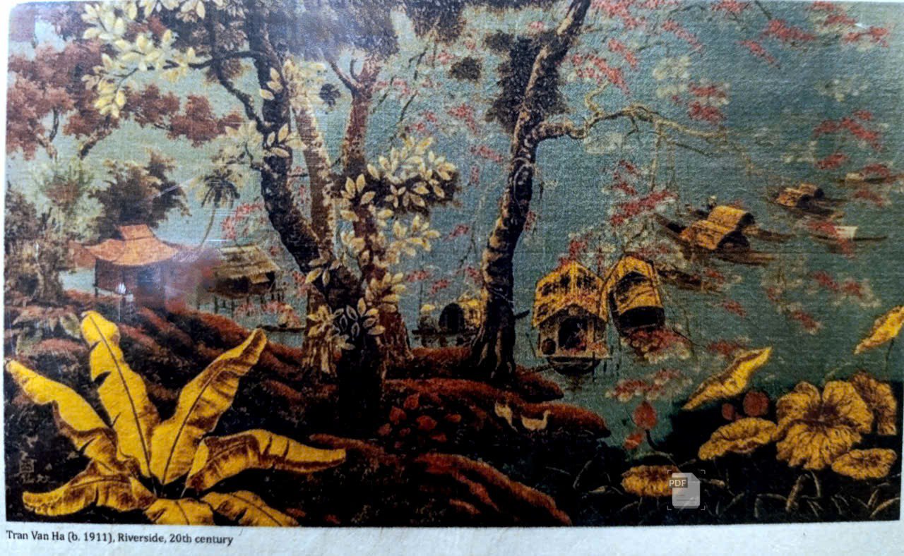 Poster on Dó lụa paper - Bến sông 20th