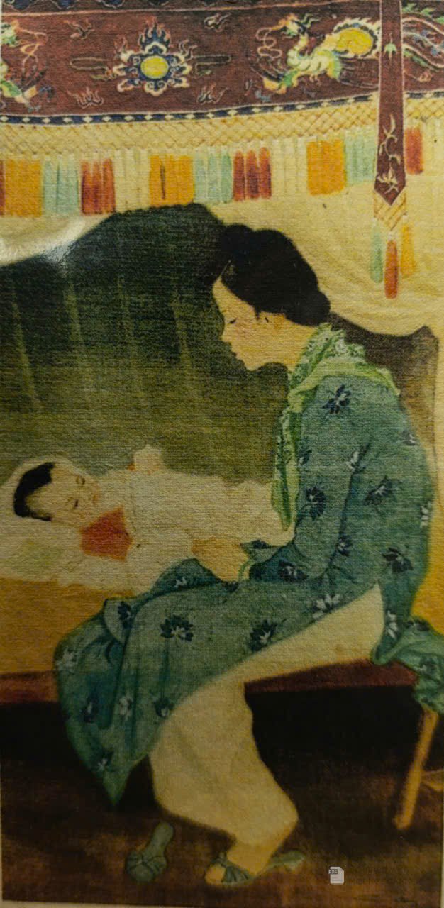 Poster on Dó lụa paper - Lời ru của mẹ - Nguyễn Cát Tường (Lemur)