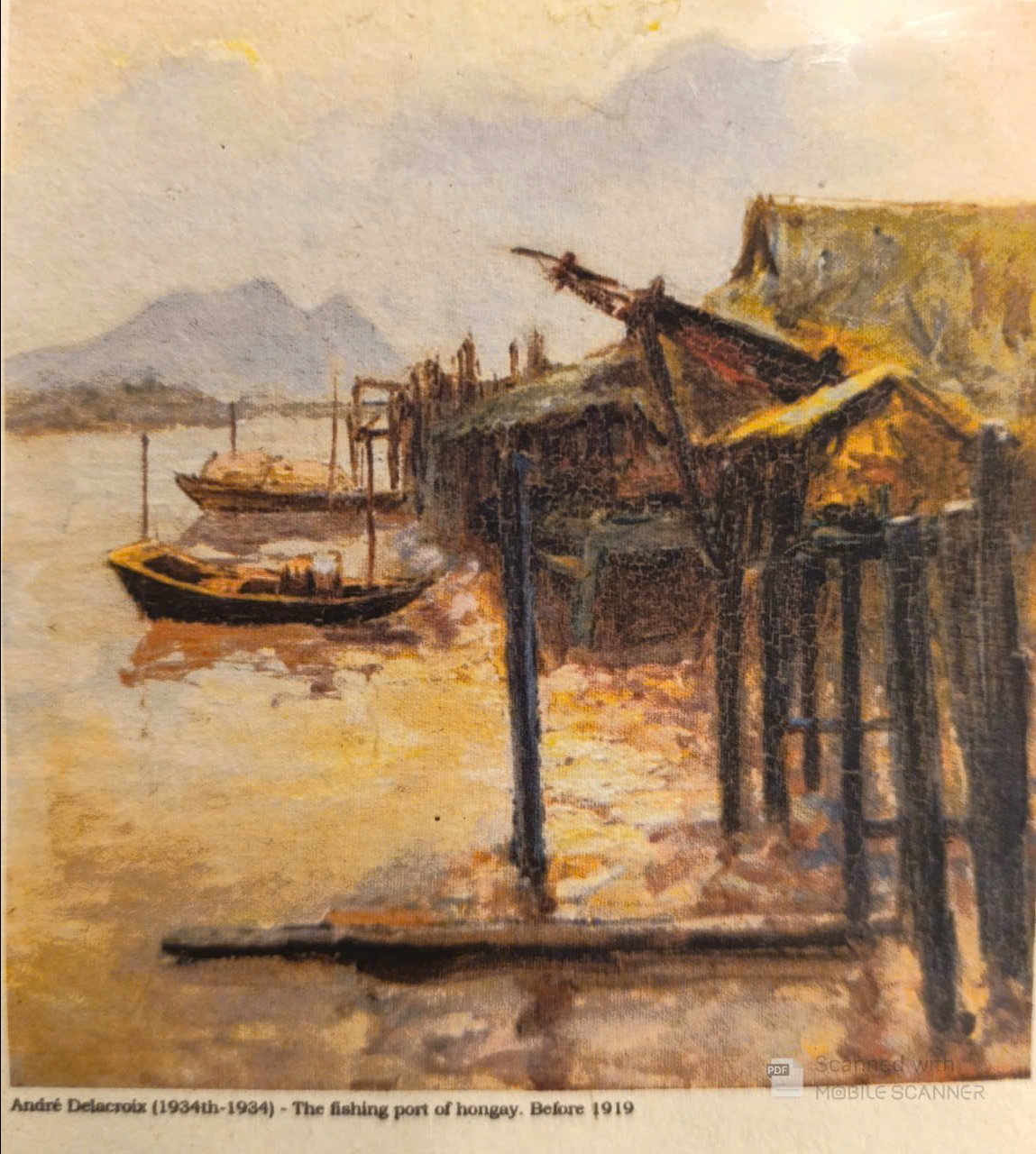 Poster on Dó lụa paper - Cảng cá Hòn Gai