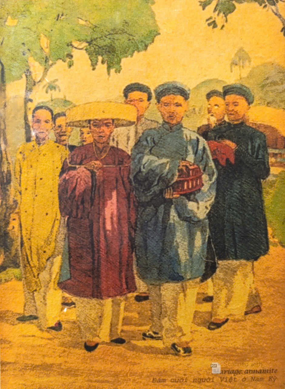 Poster on Dó lụa paper - Đám cưới người Việt ở Nam Kì