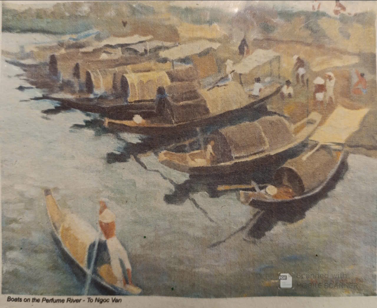 Poster on Dó lụa paper - Thuyền trên sông Hương
