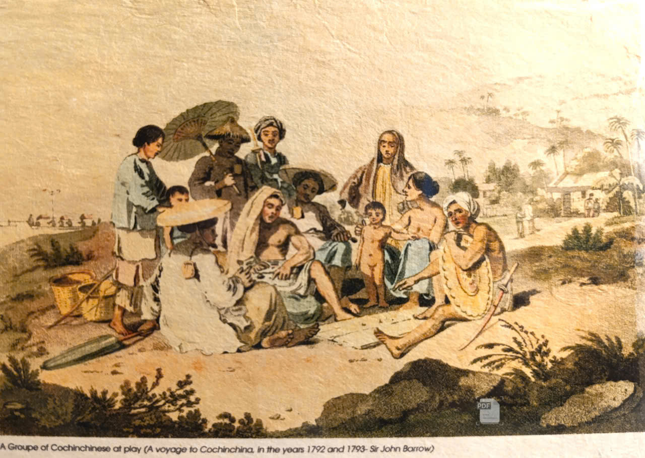 Poster on Dó lụa paper - Ngồi chơi bên đồng