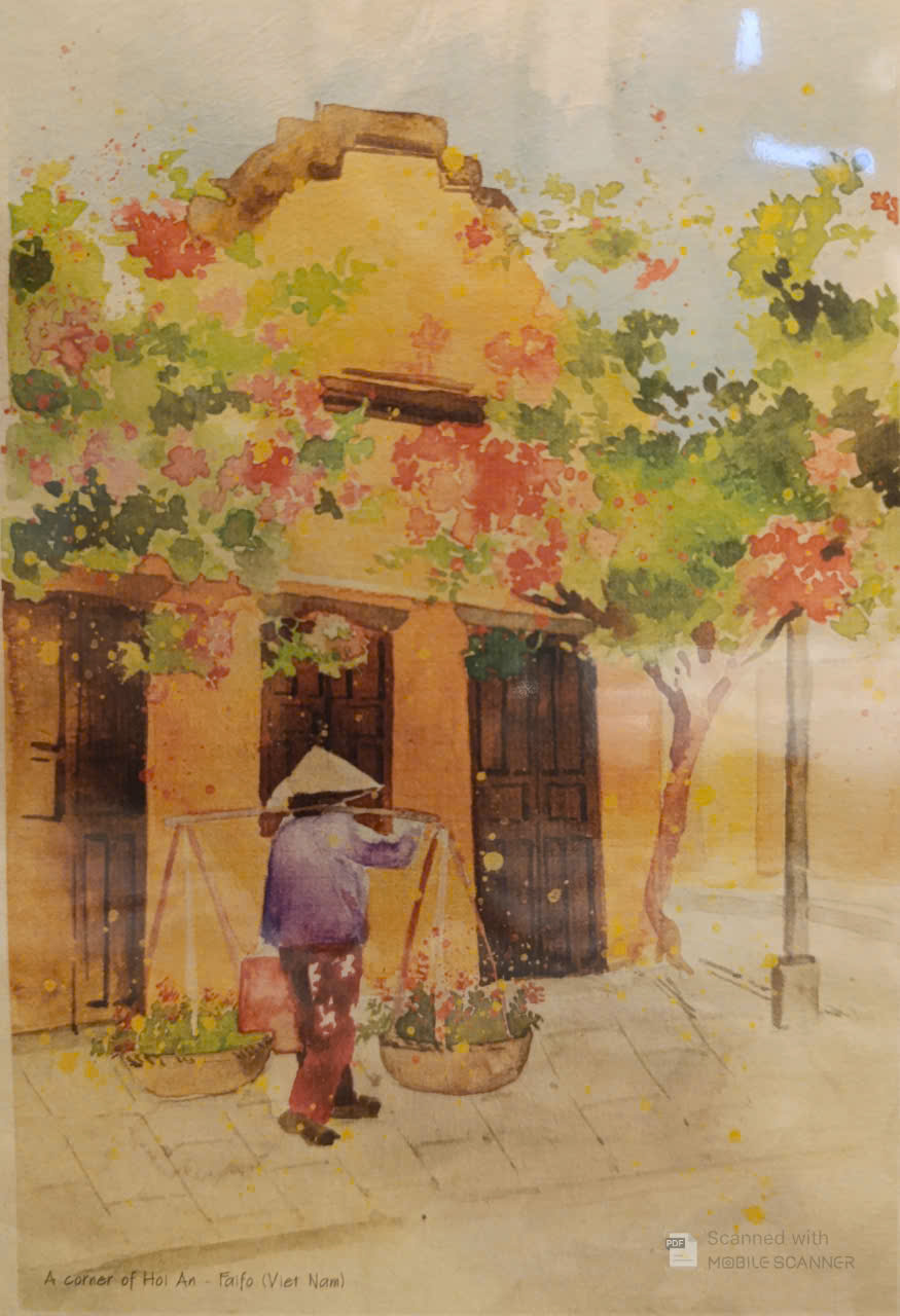 Poster on Dó lụa paper - Gánh hàng hoa