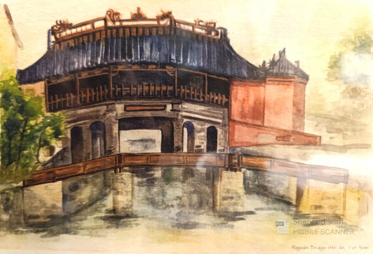 Postcard on Dó paper - Chùa cầu Hội An