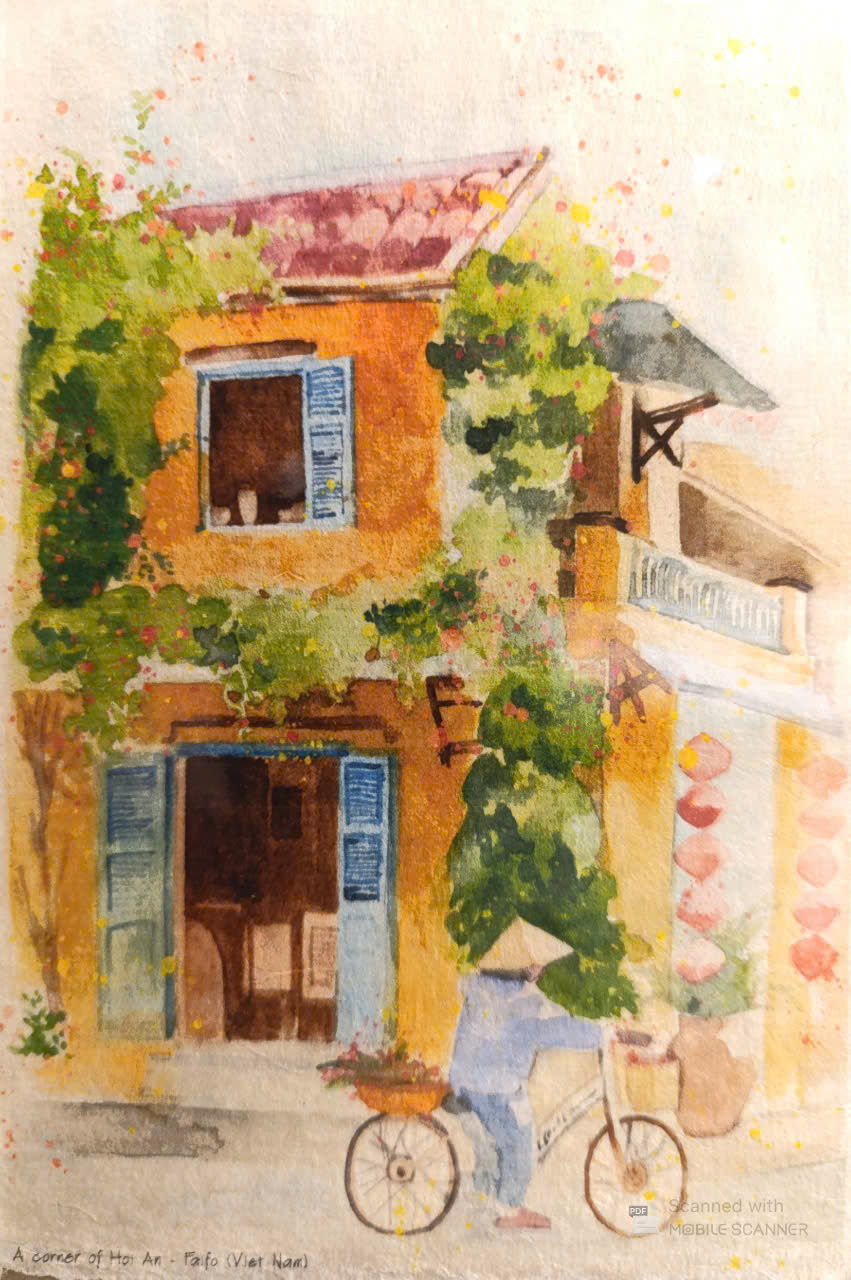Poster on Dó lụa paper - Một góc Hội An