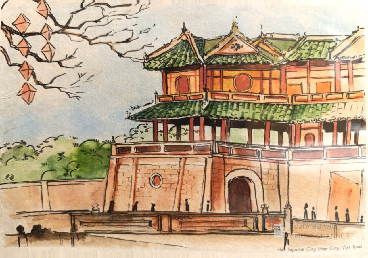 Poster on Dó lụa paper - Nội Thành Huế