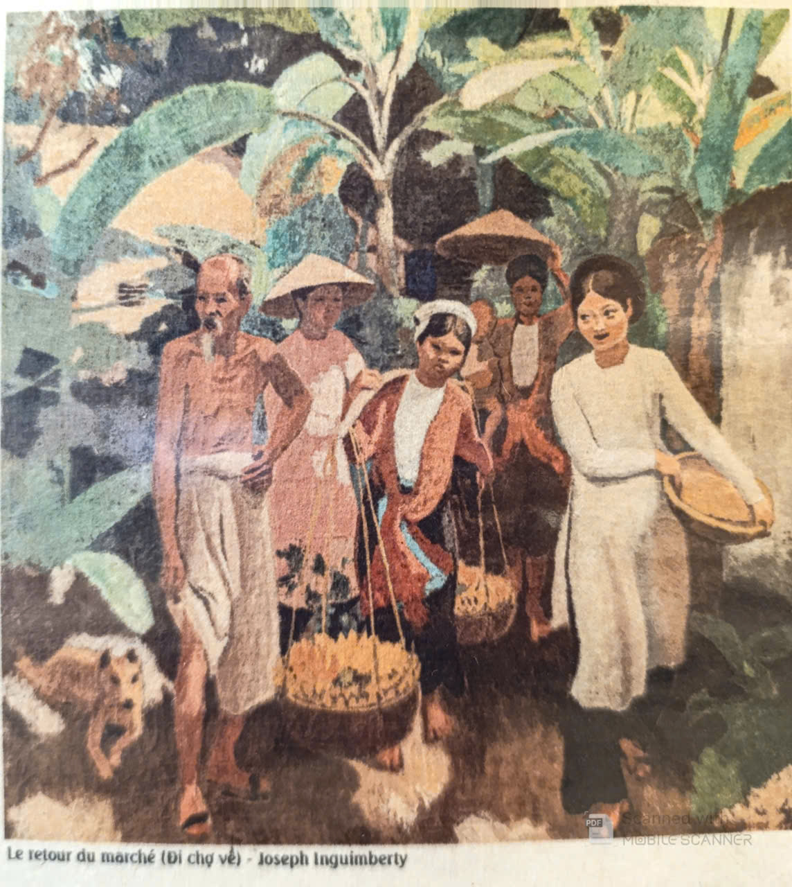 Poster on Dó lụa paper - Đi chợ về