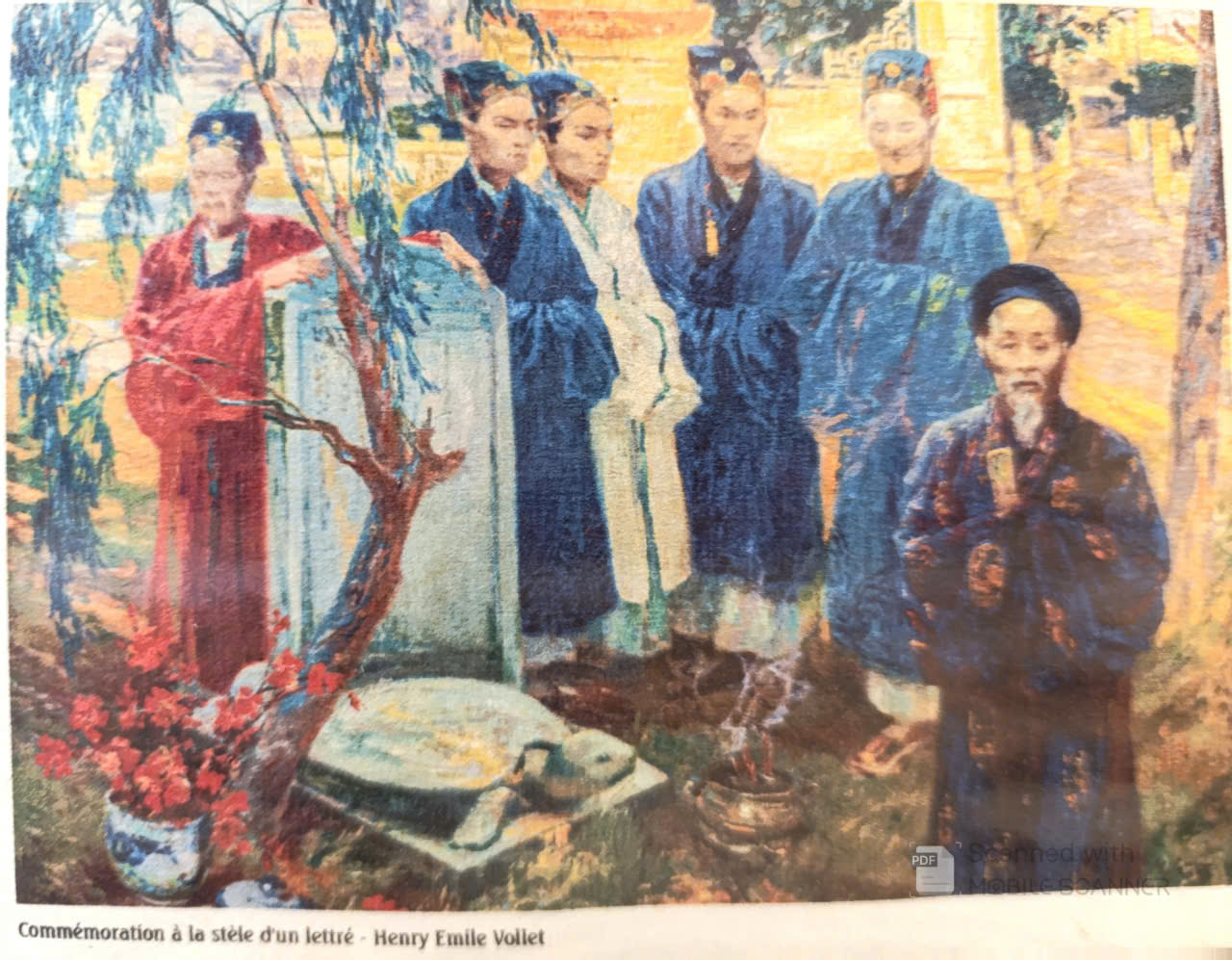 Poster on Dó lụa paper - Lễ tưởng niệm bên bia tiến sĩ
