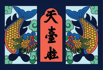 Postcard on Dó paper - Ngư long triều bảng