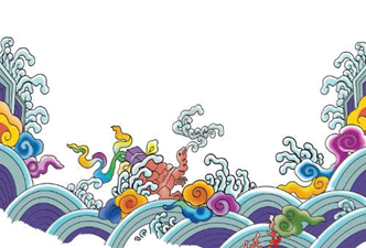 Postcard on Dó paper - Hoa văn mây sóng