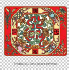 Postcard on Dó paper - Hoa văn chữ Phúc