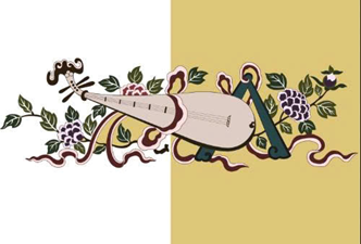 Postcard on Dó paper - Bát bảo đàn tỳ bà