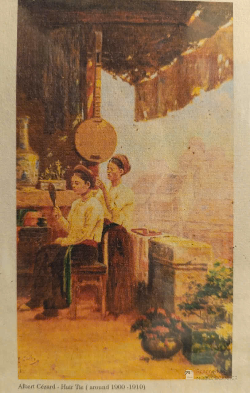 Poster on Dó lụa paper - Cột tóc