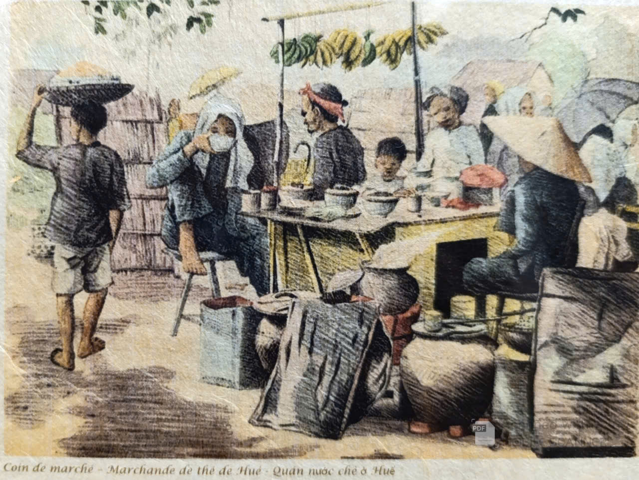 Poster on Dó lụa paper - Quán nước chè ở Huế