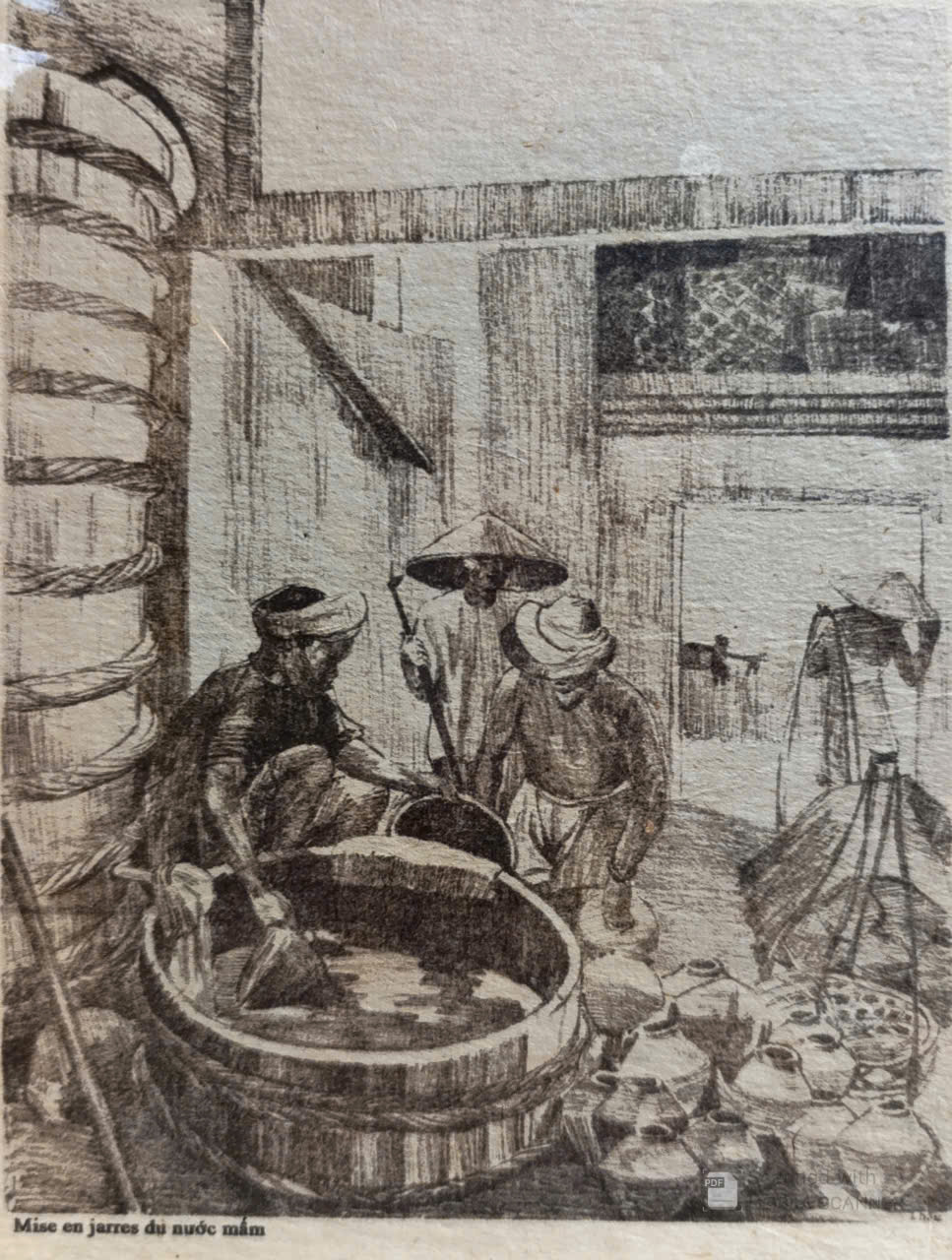 Poster on Dó lụa paper - Làm nước mắm