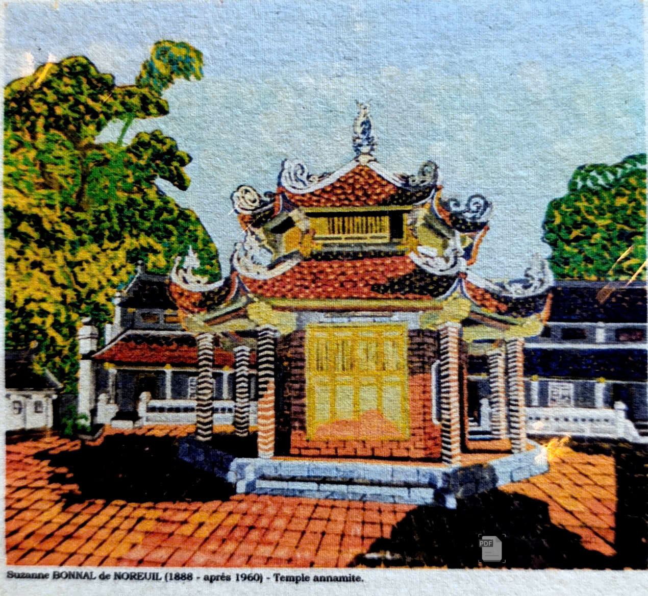 Poster on Dó lụa paper - Đền thờ của người An Nam