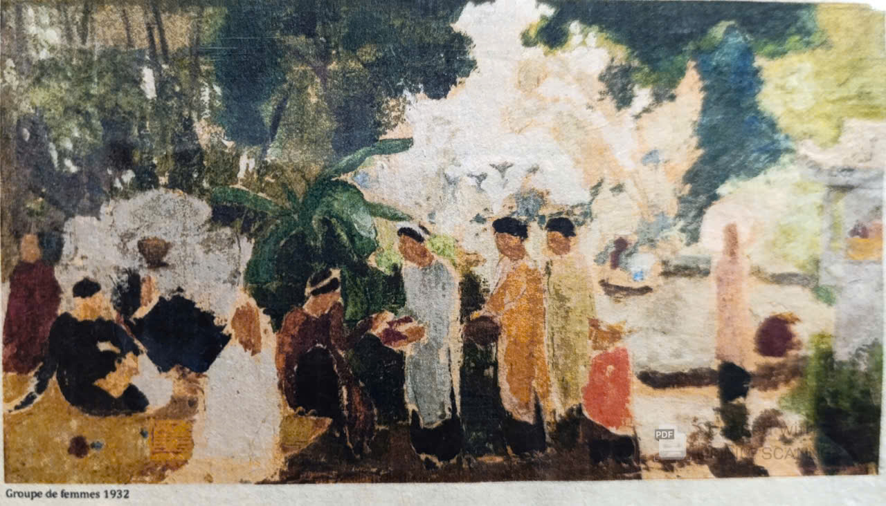 Poster on Dó lụa paper - Hội phụ nữ 1923