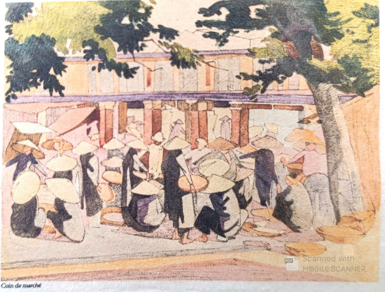 Poster on Dó lụa paper - Góc chợ 1