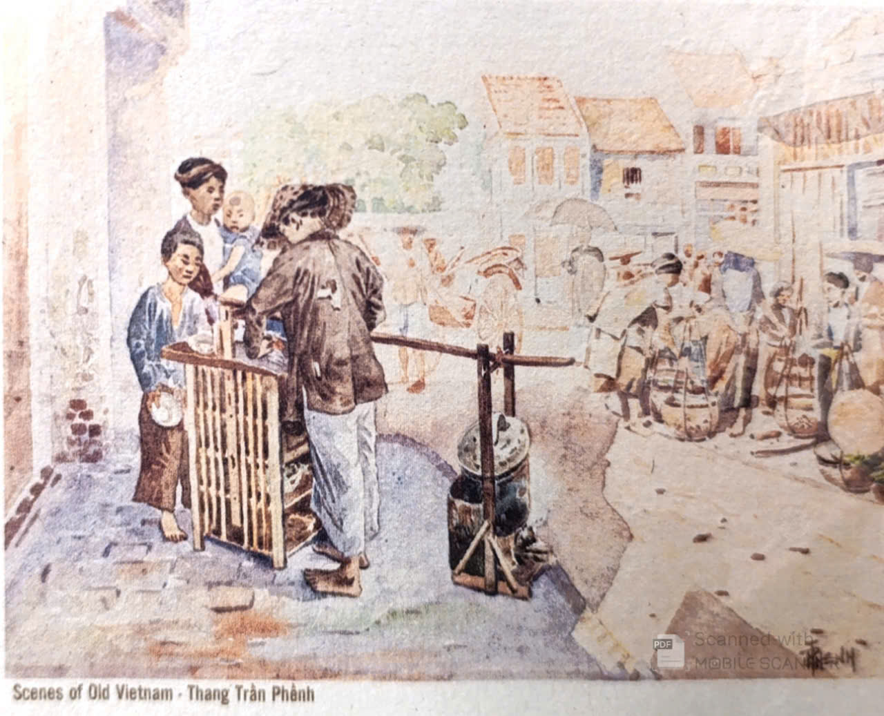 Poster on Dó lụa paper - Cảnh quan Việt Nam xưa - Thang Trần Phềnh