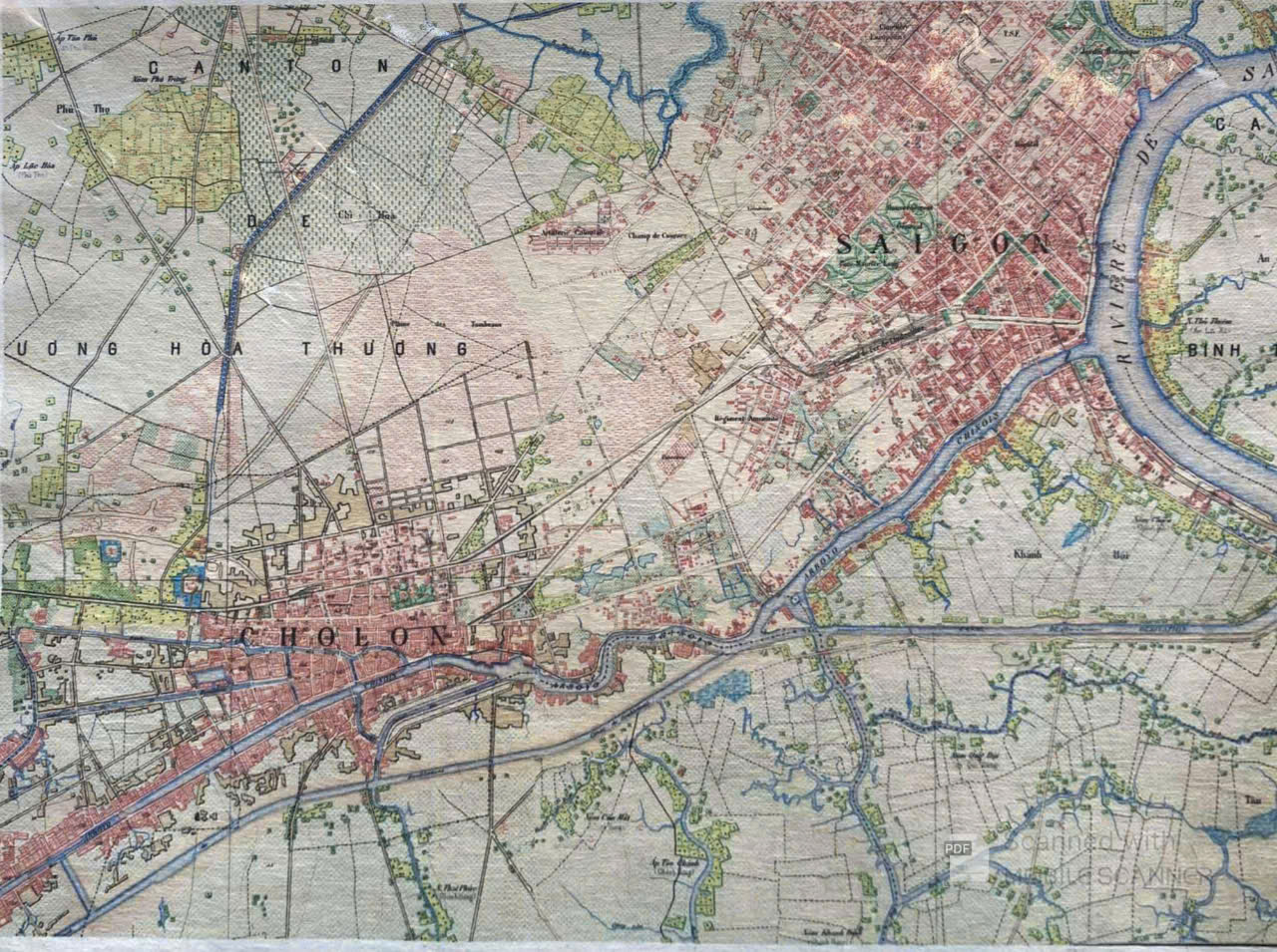 Poster on Dó lụa paper - Sài Gòn - Chợ Lớn 1923