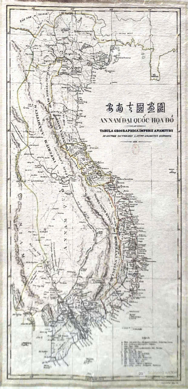Poster on Dó lụa paper - An Nam đại quấc họa đồ 1838