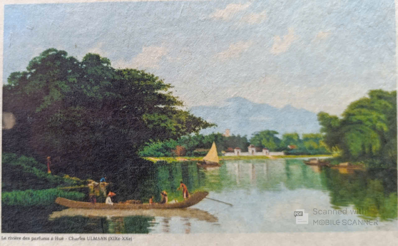 Poster on Dó lụa paper - Sông Hương ở Huế