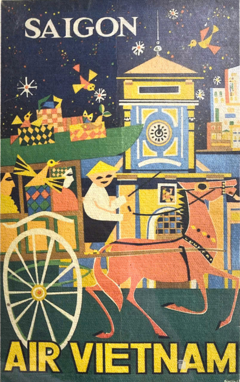 Poster on Dó lụa paper - Air Vietnam (2)