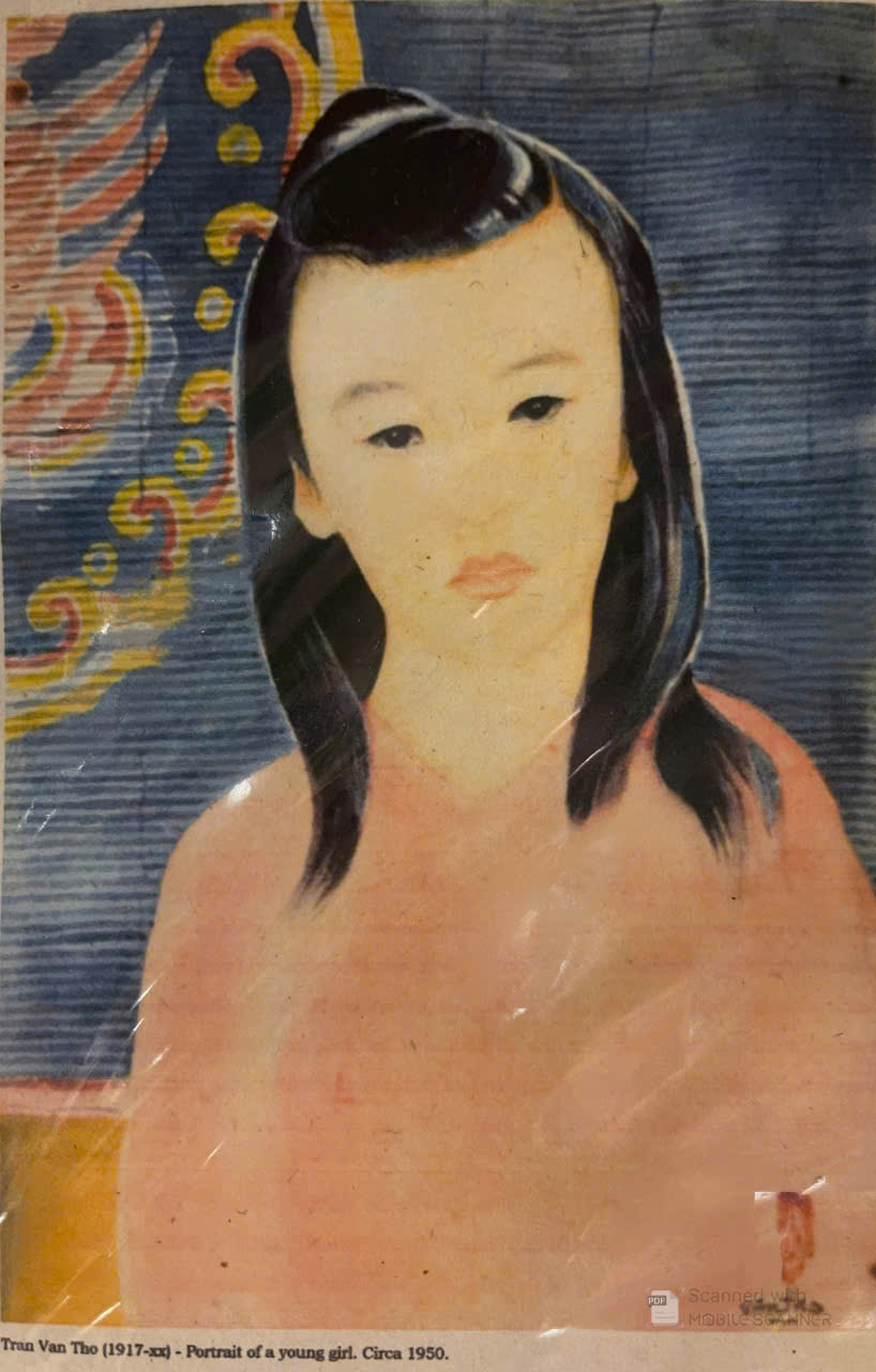 Poster on Dó lụa paper - Chân dung một cô gái trẻ