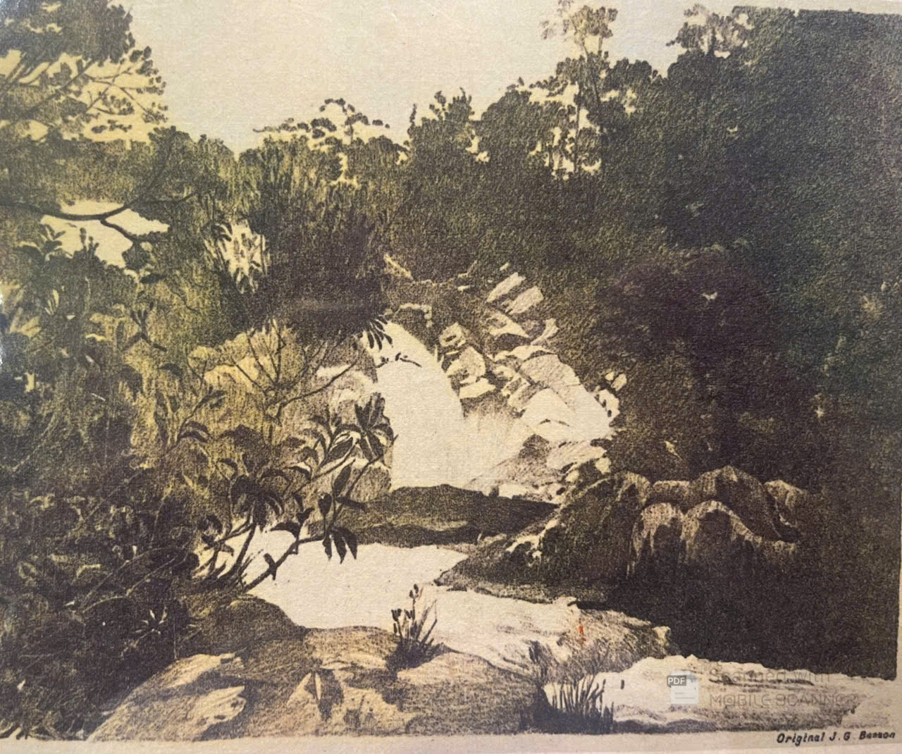 Poster on Dó lụa paper - Vách núi - J.G. Basson
