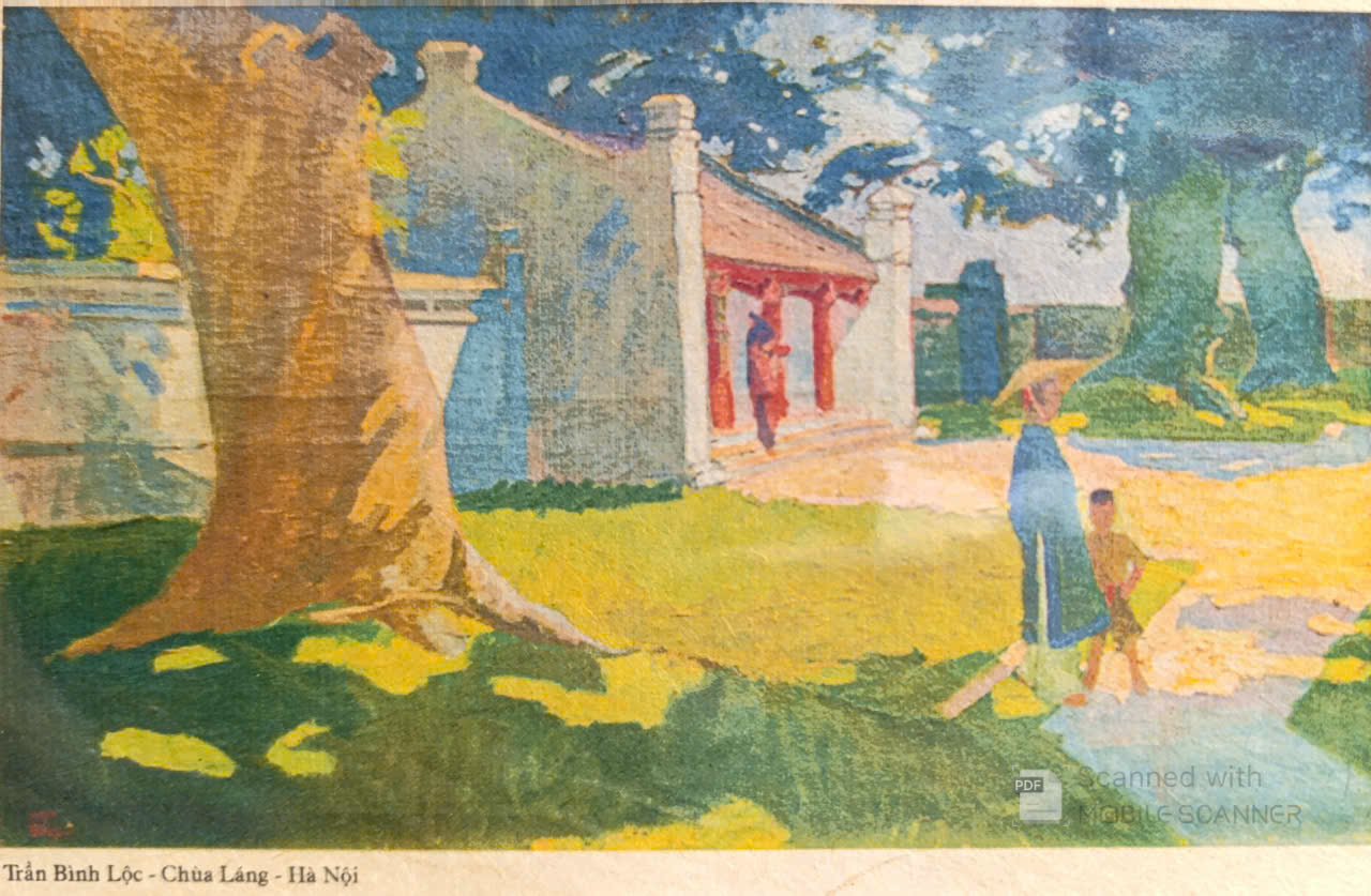 Poster on Dó lụa paper - Chùa Láng Hà Nội