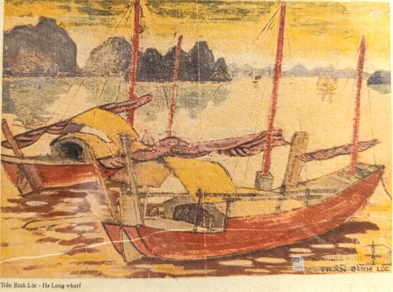 Poster on Dó lụa paper - Cảng tàu Hạ Long