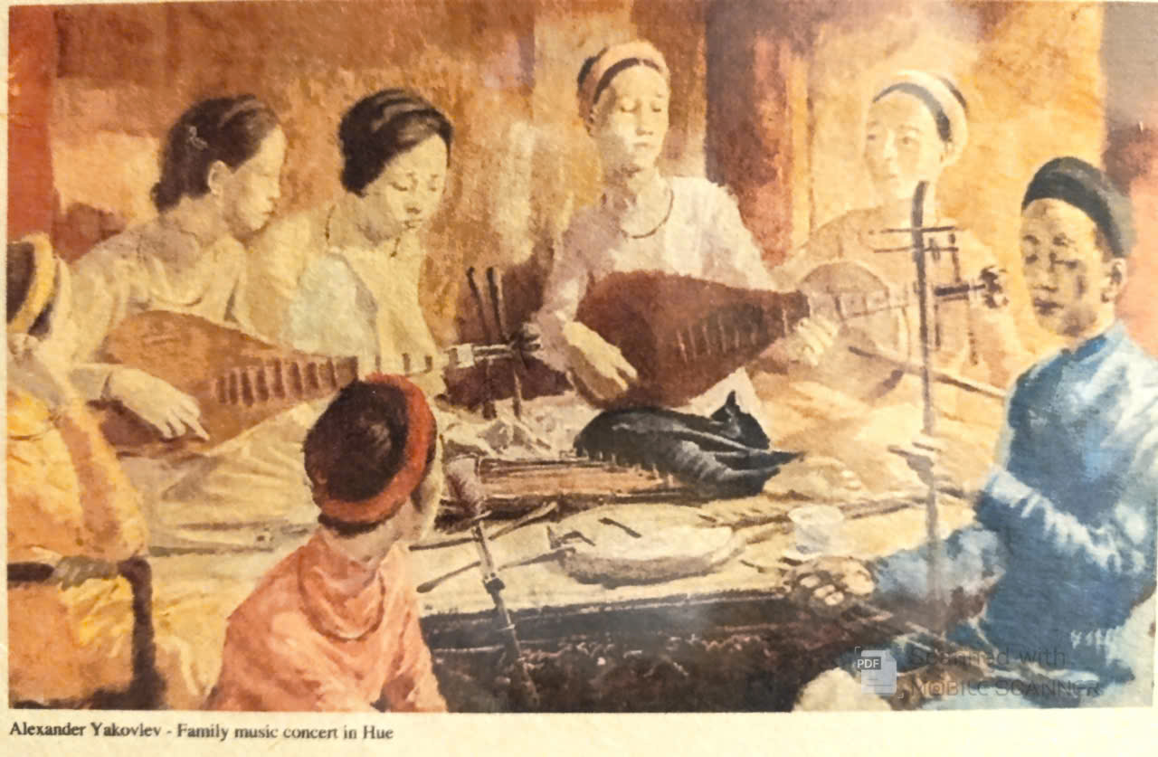 Poster on Dó lụa paper - Family music concert in Hue