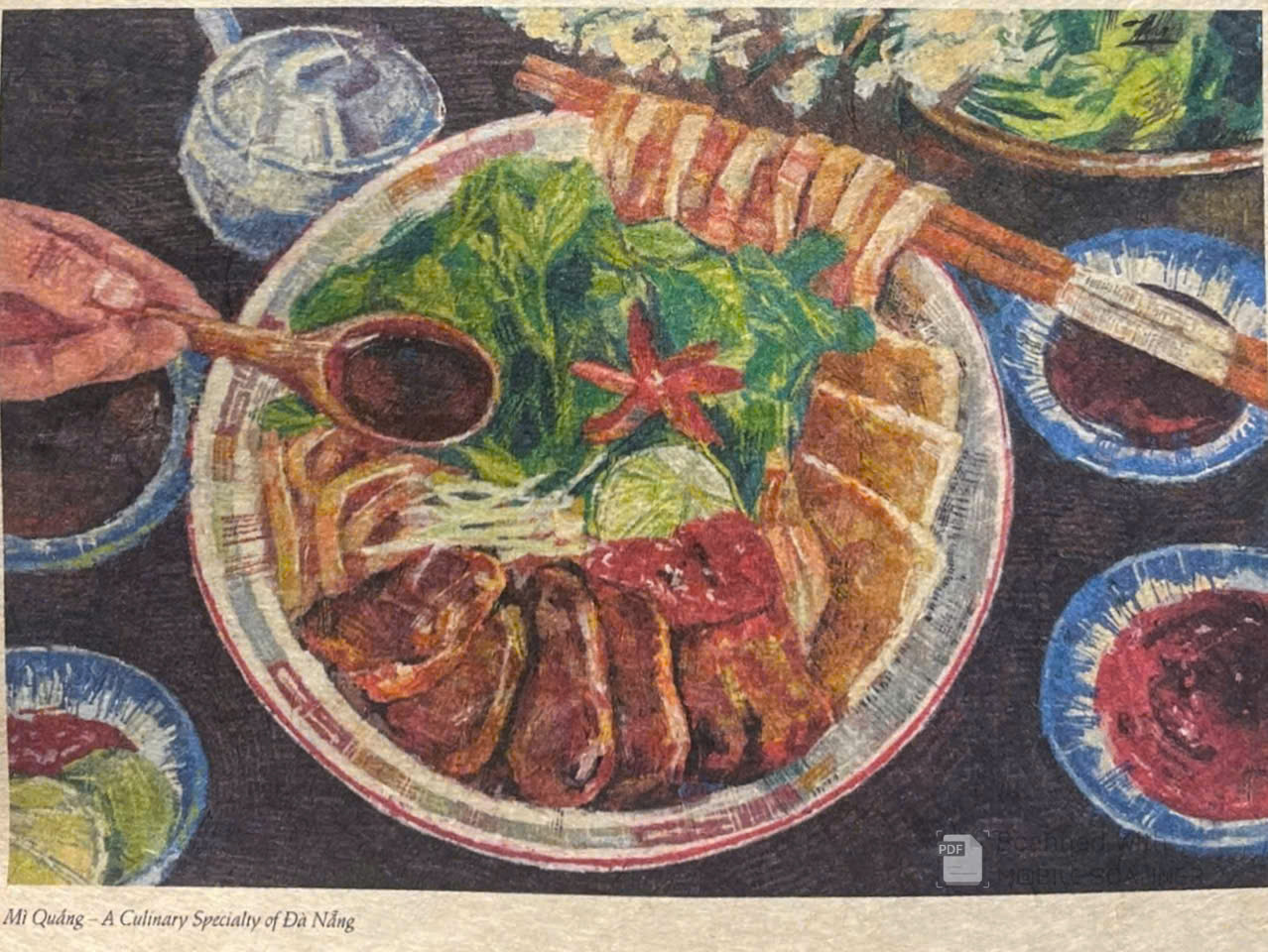 Postcard on Dó paper - Cao lầu