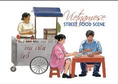Postcard on Dó paper - Xe hủ tiếu