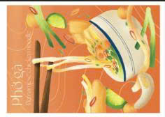 Postcard on Dó paper - Phở gà