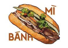 Postcard on Dó paper - Bánh mì Việt Nam 1