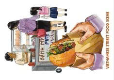 Postcard on Dó paper - Xe bánh mì