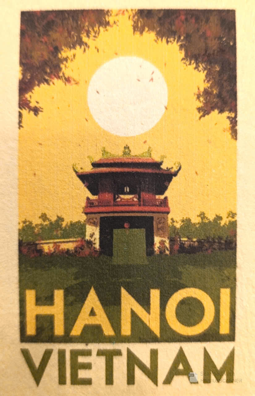 Postcard on Dó paper - HANOI VIETNAM