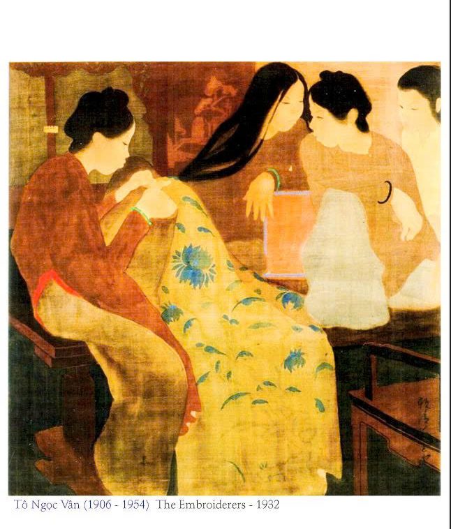 Postcard on Dó paper - Những người thợ thêu