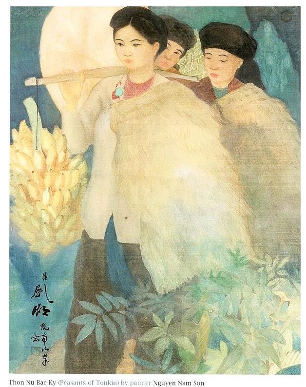 Postcard on Dó paper - Thiếu nữ Bắc Kỳ